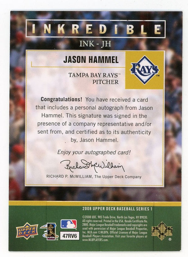 Jason Hammel 2008 Upper Deck Inkredible #INK-JH Card