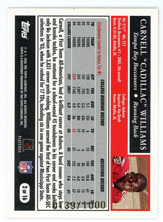 Carnell Cadillac Williams 2006 Topps XL Super Bowl Card