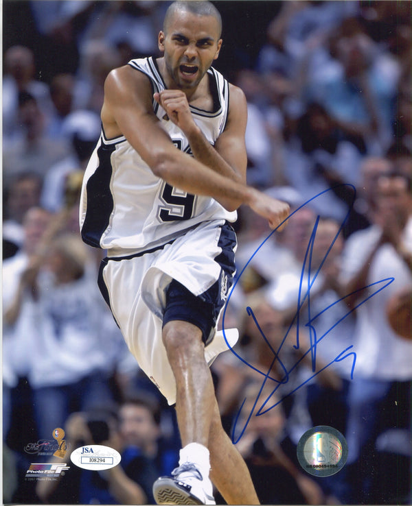 Tony Parker Autographed 8x10 Basketball Photo (JSA)