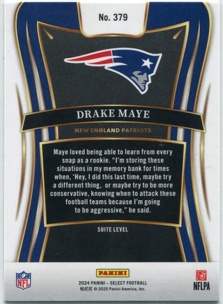 Drake Maye 2024 Panni Select Suite Level RC #379