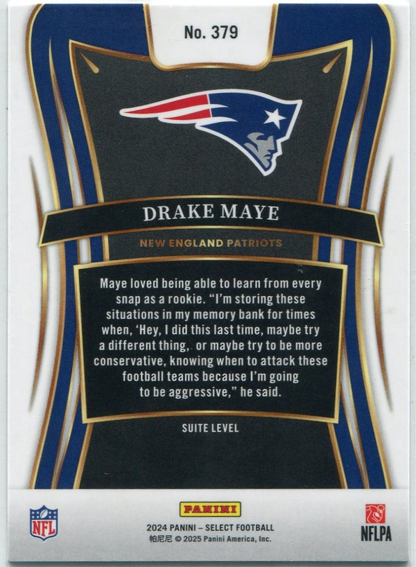Drake Maye 2024 Panni Select Suite Level RC #379