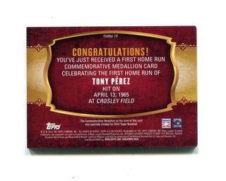 Tony Perez 2015 Topps Commemorative Medallion Coin #FHRM-TP Card