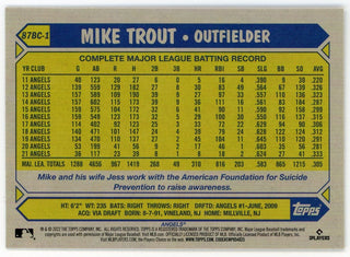 Mike Trout 2022 Topps Chrome Gold 35th Anniversary #87BC-1 Card