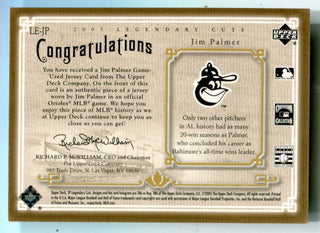 Jim Palmer 2005 Upper Deck SP Legendary Lineage Patch Card #LEJP