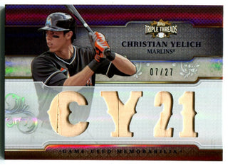 Christian Yelich 2014 Topps Triple Threads Bat Card #ttrcy3  /27