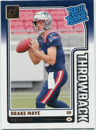 Drake Maye 2024 Panini Donruss Rated Rookie Throwback RC #49