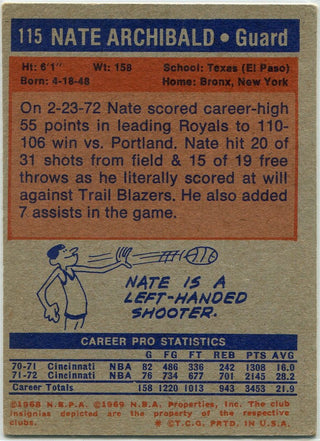 Nate Archibald 1972 - 1973 Topps Card #115