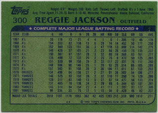 Reggie Jackson 1982 Topps Card #300