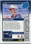 Drake Maye 2024 Panini Donruss Rated Rookie Throwback RC #49