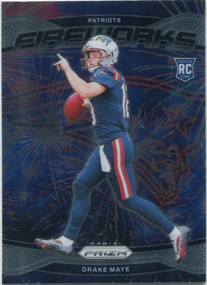 Drake Maye 2024 Panini Prizm Fireworks RC #22