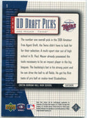 Joe Mauer 2001 Upper Deck Draft Picks RC #1