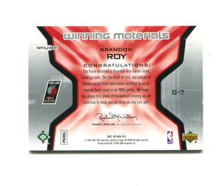 Brandon Roy 2007 Upper Deck Winning Materials #WMJ-BR Card