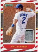 Nico Hoerner 2021 Panini Donruss Relic Red Stripes Parallel Card #87M-NH 56/99