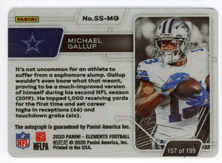 Michael Gallup Autographed 2020 Panini Elements Card #SS-MG