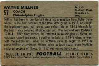 Wayne V Millner 1952 Bowman Card #57