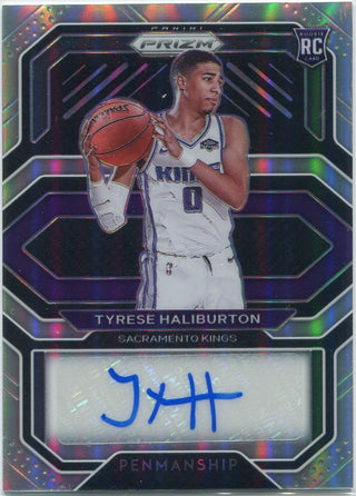 Tyrese Haliburton 2020 - 2021 Panini Prizm Penmanship Autographed Silver Prizm RC