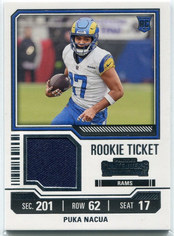 Puka Nacua 2023 Panini Contenders Rookie Ticket Jersey RC #TS13