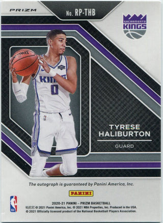 Tyrese Haliburton 2020 - 2021 Panini Prizm Penmanship Autographed Silver Prizm RC
