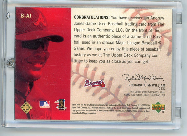 Andruw Jones 2000 Upper Deck Game-Used Baseball #B-AJ