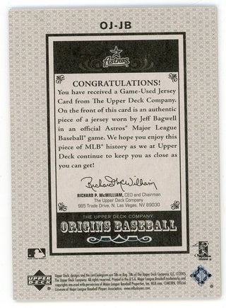 Jeff Bagwell 2005 Upper Deck Origins Patch Relic #OJ-JB