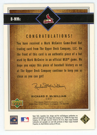 Mark McGwire 2002 Upper Deck Bat Relic #B-MMc
