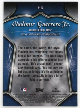 Vladimir Guerrero Jr 2022 Topps Chrome Blue Sparkle #P-13 Card