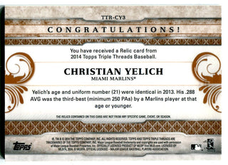 Christian Yelich 2014 Topps Triple Threads Bat Card #ttrcy3  /27