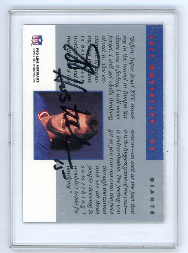 Jeff Hostetler Autographed 1991 Pro Line Portraits