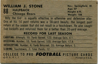 Billy Stone 1952 Bowman Card #88