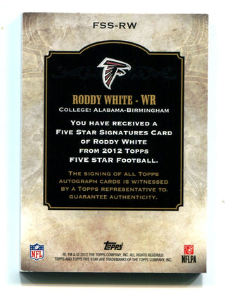 Roddy White 2012 Topps Five Star Autographed Card #FSSRW