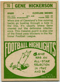 Gene Hickerson 1968 Topps Card #76