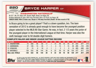 Bryce Harper 2013 Topps Chrome Silver #220 Card