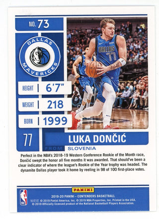 Luka Doncic 2019-20 Panini Contenders Season Ticket Card #73