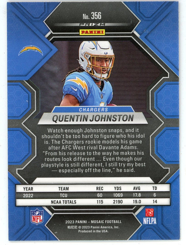 Quentin Johnston 2023 Panini Mosaic Rookie Card #356