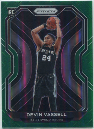 Devin Vassell 2020 - 2021 Panini Prizm Green Prizm RC #252