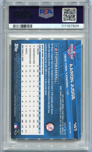 Aaron Judge 2017 Topps Opening Day Fielding RC #147 PSA Graded 9