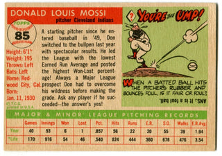 Don Mossi 1955 Topps #201 Card