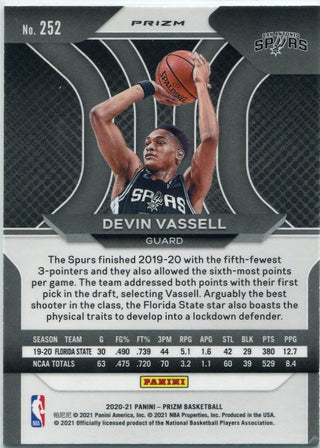 Devin Vassell 2020 - 2021 Panini Prizm Green Prizm RC #252