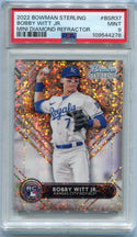Bobby Witt Jr. 2022 Bowman Sterling Mini Diamond Refractor RC #BSR-37 110/150 PSA Graded 9