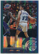 John Stockton 2002 - 2003 Topps Chrome Refractor Card #115