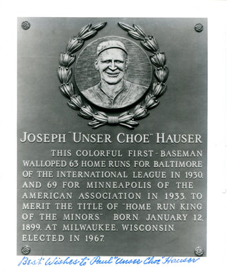 Joseph Unser Choe Hauser Autographed 8 x 10 Photo