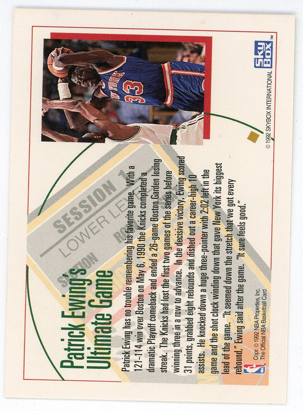 Patrick Ewing 1992 Skybox NBA Hoops His Ultimate Game Card