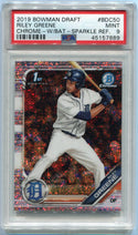 Riley Greene 2019 Bowman Draft Chrome Sparkle Refractor RC #BDC-50 PSA Graded 9