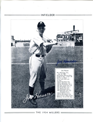 Joe Hauser Autographed 8x10 Photo