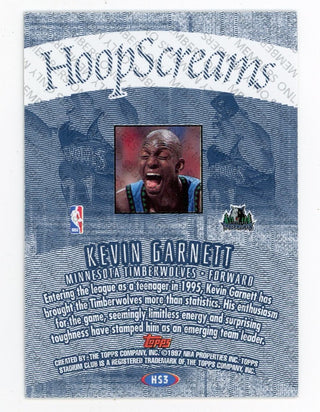 Kevin Garnett 1997 Topps Hoop Screams #HS3 Card