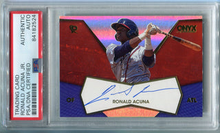 Ronald Acuna Jr. 2017 Onyx Authenticated Autographed Gold Rookie Card (PSA)