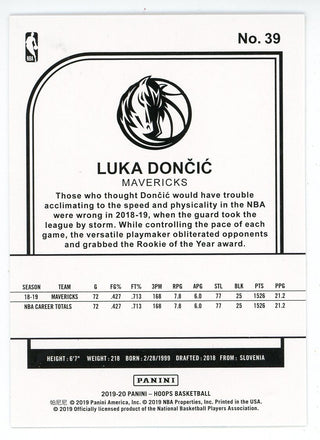 Luka Doncic 2019 Panini Hoops Gold Card #39