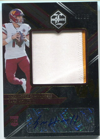 Sam Howell Autographed 2022 Panini Limited Patch Relic Rookie Card /99