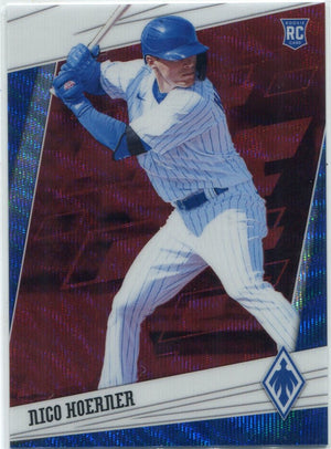 Nico Hoerner 2020 Panini Chronicles Phoenix Ruby Wave Prizm RC #18 77/199