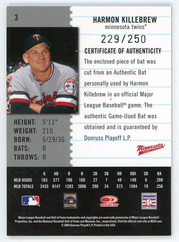 Harmon Killebrew 2005 Leaf Century Collection Bat Relic #3